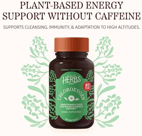 Herbs Etc. ChlorOxygen Chlorophyll Concentrate Softgels - High-Potency Chlorophyll for Detoxification Support - Deodorizing - Skin, Gut & Energy Support - 60 Count (60 Servings)