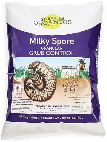 ST. Gabriel Organics - Milky Spore Granular Natural Bacteria Japanese Beetle Grub Killer Lawn and Garden Care Control, 20 Pound Pack