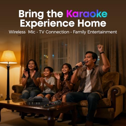 The Platinum Karaoke Machine for Tv, Professional Karaoke System with 2upgraded Wireless Microphones, Features Over 23k Songs, 7k Filipino Tagalog