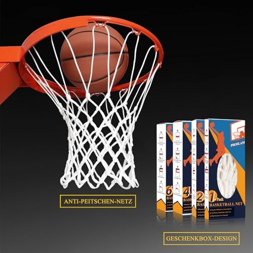 Premium Quality Professional Heavy Duty Basketball Net Replacement - All Weather Anti Whip,Fits Standard Indoor or Outdoor 12 Loops Rims12 Loops