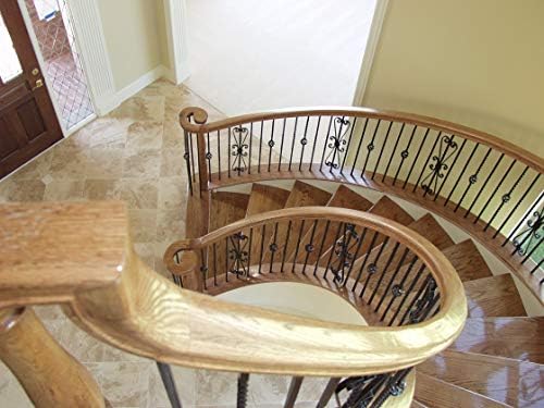 Red Oak 6010-8E 2-1/4 inch Width x 2-3/8 inch Tall Traditional Style Straight Wood Handrail for Stair Remodeling 8 feet Long