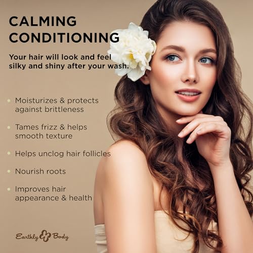 Earthly Body Miracle Oil Tea Tree Conditioner, 16 oz. - Detangles, Tames Frizz & Nourishes Roots - Tea Tree, Hemp Seed