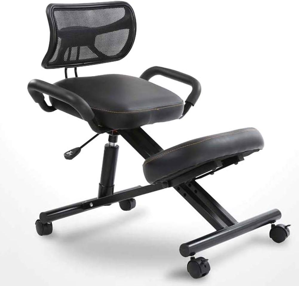 APOE Ergonomic Kneeling Chair with Back Support, Posture Correction Knee Chair for Home Office with Adjustable Height Cushion