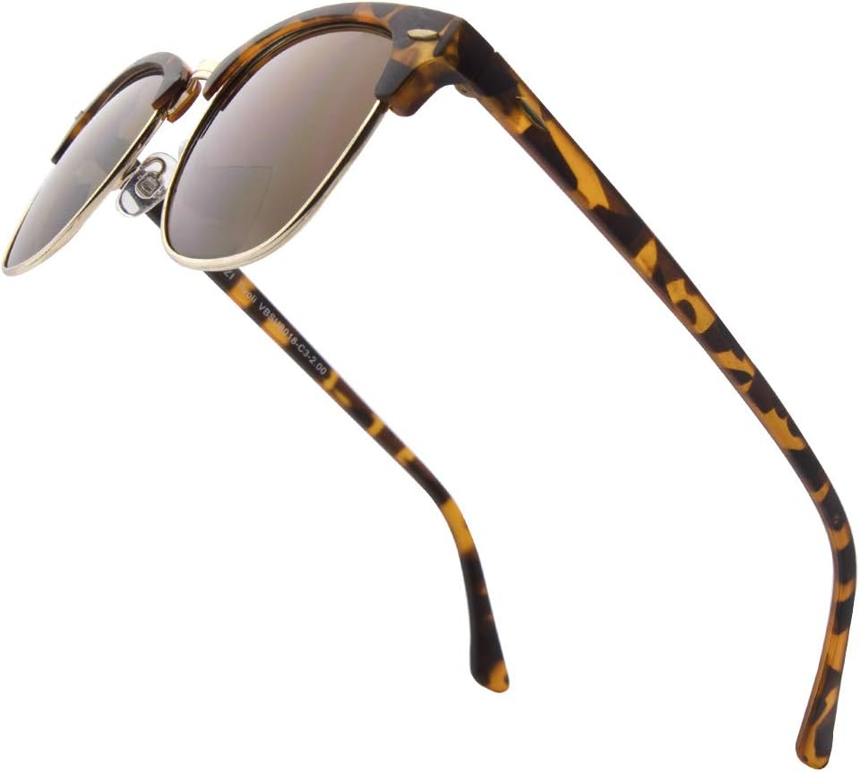 VITENZI Bifocal Sunglasses for Men Women Semi Rimless Reading Sun Tinted Glasses with Readers - Tivoli