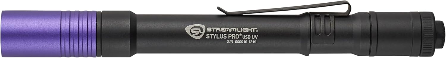 Streamlight 66149 Stylus Pro UV LED Penlight with Holster, Black