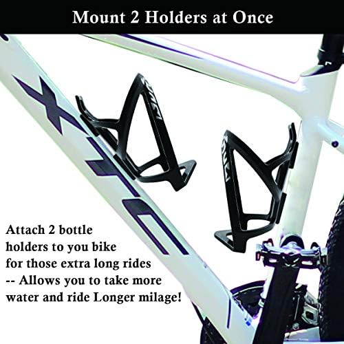 2-Pack Bike Water Bottle Cage Bicycle Water Bottle Holder Lightweight & Strong Bicyle Mount for Road & Mountain Bikes with Screws Spanner