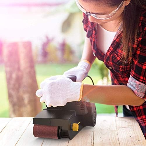 Jellas 7Amp Handheld Belt Sander, 3 21 Inch with Dust Bag for Woodworking | Variable Speed Control, 2-in-1 Vacuum Adapter, 10ft Power Cord