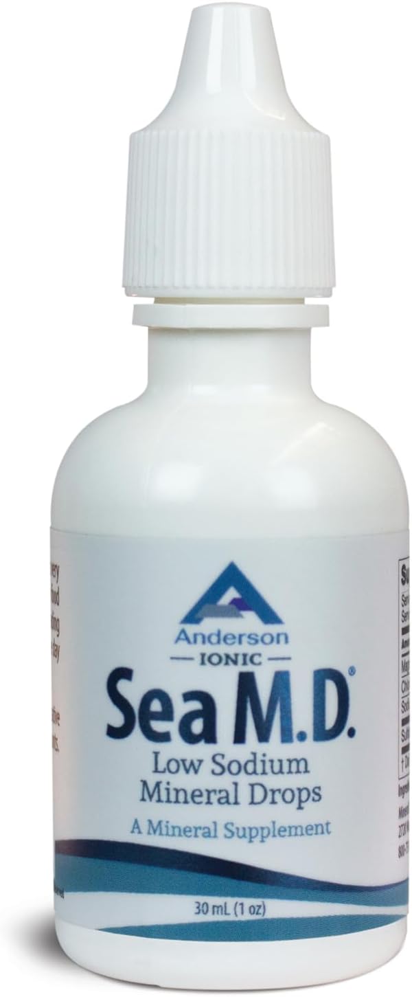 Anderson Sea M.D. Concentrated Trace Mineral Drops, 79 Trace Minerals with Magnesium, Sodium and Chloride Electrolytes - Supports Hydration, Energy, Muscles and Bone Health - 4 Fl Oz, 60 Servings