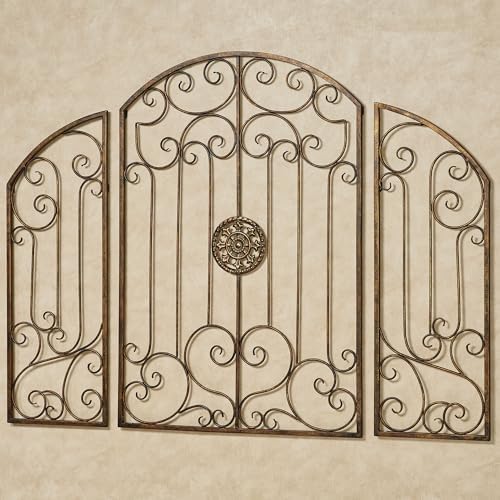 Garden Gates Wall Decor Golden Bronze Set of Three