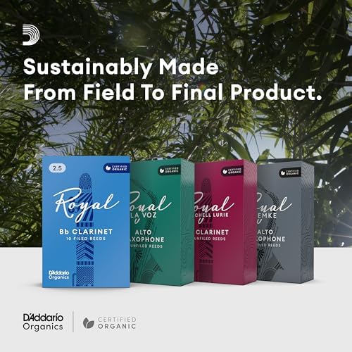 D'Addario Organics Royal Alto Saxophone Reeds Strength 1.5, 3-Pack
