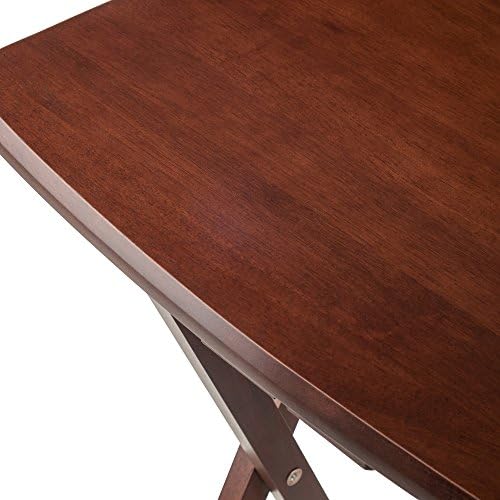 Winsome Darryl Set of 4 Oversized Foldable Tables, Walnut, 26" | Easy to Store Portable Fold Up Table Set for Kitchen, Living Room TV Dining, Crafts, Puzzles, Work From Home