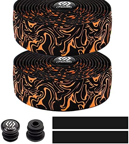 Chooee Road Bike Handlebar Tape,2PCS Bicycle Bar Tape,Red/Blue/Green/Yellow/Orange/Purple/Silver/Black