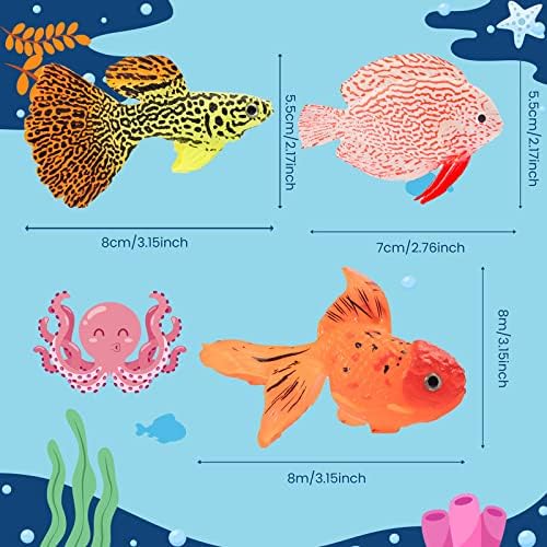 GOOTRADES 3Pcs Artificial Floating Fish for Aquarium Decor | Glowing Effect, Real Looking, Fake Moving Fish for Tank
