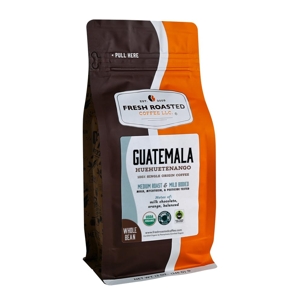 Fresh Roasted Coffee, Dark Brazil Whole Bean Coffee, Med-Dark Roast, Kosher, 5 lb (80 oz)