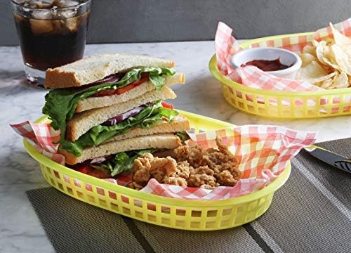 New Star Foodservice Fast Food Baskets, 10.5 x 7 Inch, Set of 12, Yellow