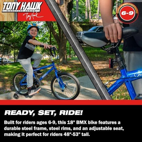 Dynacraft Tony Hawk 18-24 Inch Bike High-Performance & Durable, Perfect for Kids & Teens Learning BMX Tricks, Sturdy, Easy to Assemble, Ideal for Young Riders & Aspiring BMX Enthusiasts