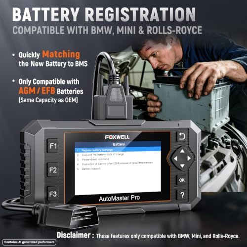 FOXWELL NT510 Pro fit for BMW, 2-in-1 Scan Tool & 12V Battery Tester | Full System Diagnostics, Bidirectional Control