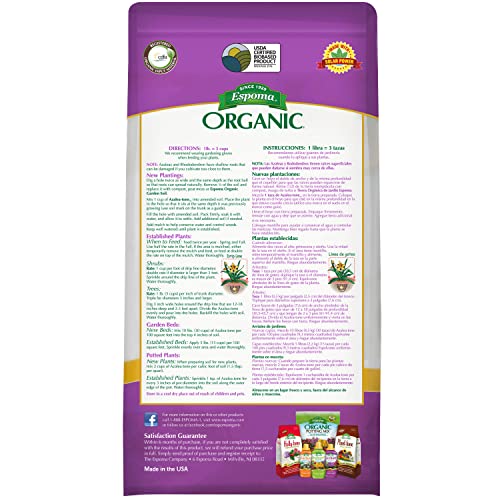 Espoma Organic Azalea-Tone 4-3-4 Natural & Organic Fertilizer and Plant Food for All Flowering Evergreen Shrubs. 4 lb. Bag. Use for Planting &