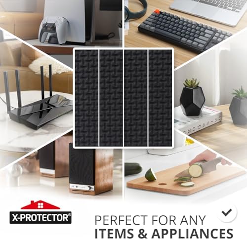 X-PROTECTOR Non Slip Furniture Pads – 12 Premium Furniture Grippers 3"! | Best SelfAdhesive Rubber Feet Furniture Feet – Ideal Non Skid Furniture Pad Floor Protectors – Keep Furniture in Place!