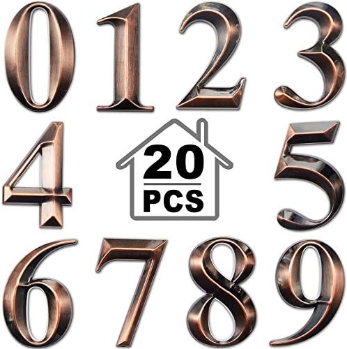 Jetec 10 Pieces 3D Mailbox Numbers 0-9 Self Adhesive 2 Inch Address Numbers Stickers Door House Style Street Mailbox Sign for Apartment Home and