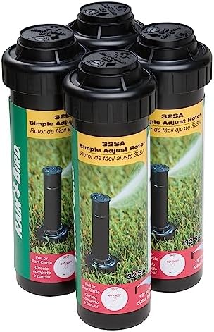 Rain Bird 32SA/4PKS Simple Adjust 32SA Gear Drive Rotor, Adjustable 40° - 360° Pattern, 19' - 32' Spray Distance, 4-Pack