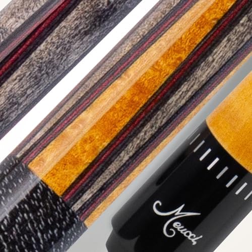 Meucci Pool Cue - SW Bar Box 1, Pool Stick w/Smoke Stained Forearm, Curly Maple Points, High Impact Cue Tips