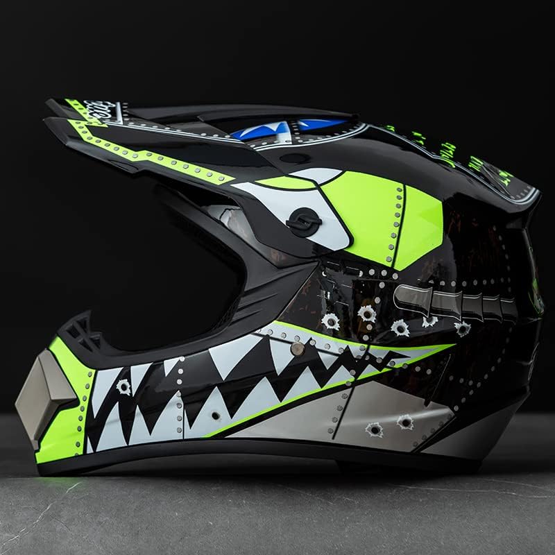Motocross Offroad Helmet Dirt Bike Street Helmet Motorcycle Helmets ATV BMX MX Helmet with Gloves Goggles Mask for Unisex Youth Kids DOT / FMVSS 218