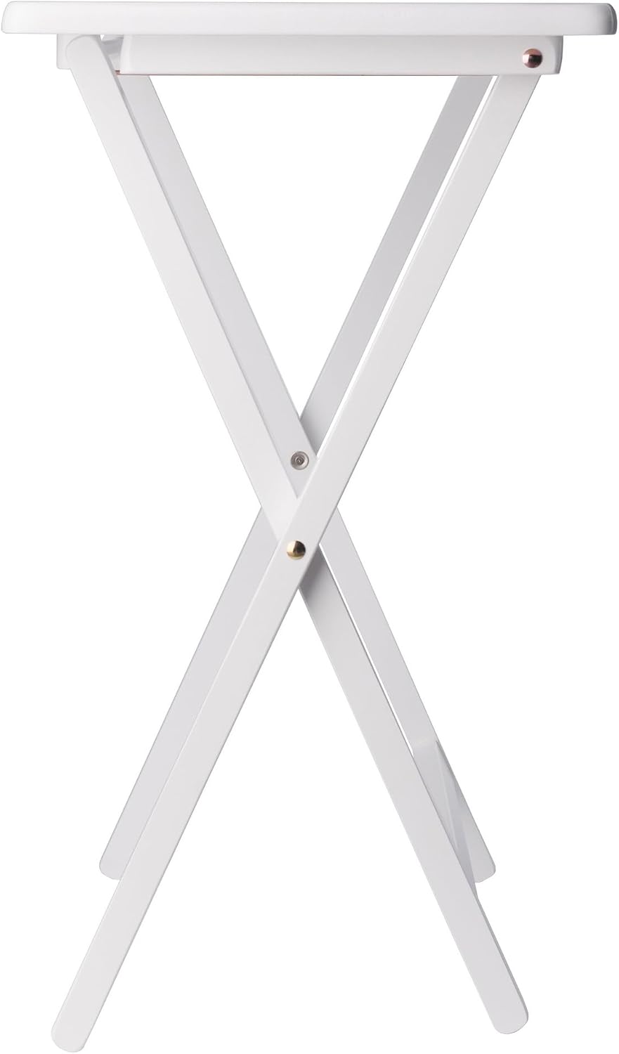 Winsome Alex Set of 2 Foldable Snack Tables, Natural, 26"