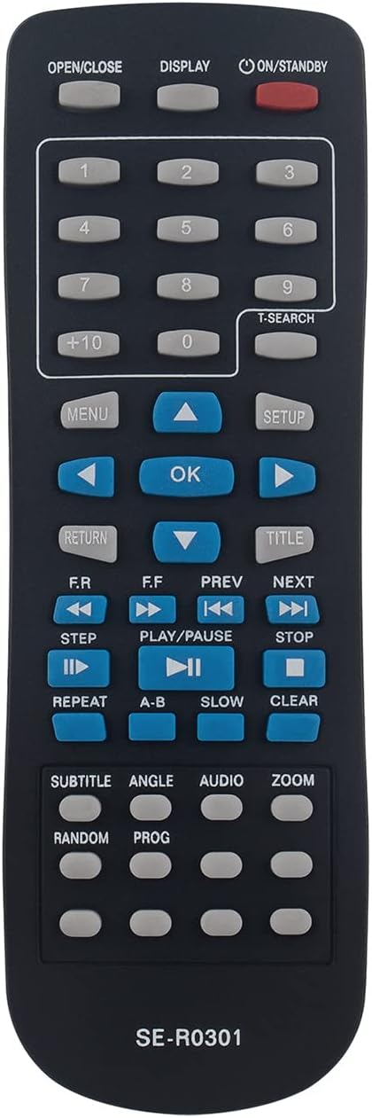 SE-R0301 Replace Remote Control SER0301 fit for Toshiba DVD Player SD-4100 | SD-4200 SD-4200KC SD-4200KU SD-K790KU SD-4100KU SD-4300 SD-4300KU