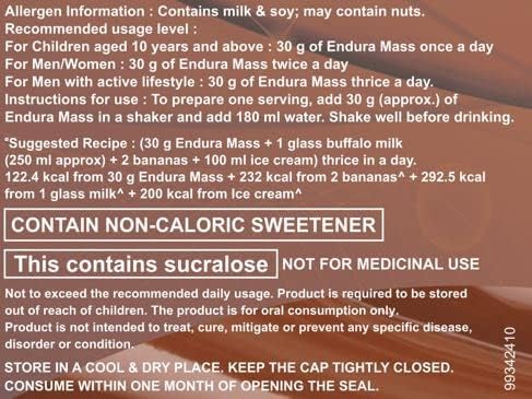 Endura Mass Weight Gainer 500gms- Chocolate Flavour