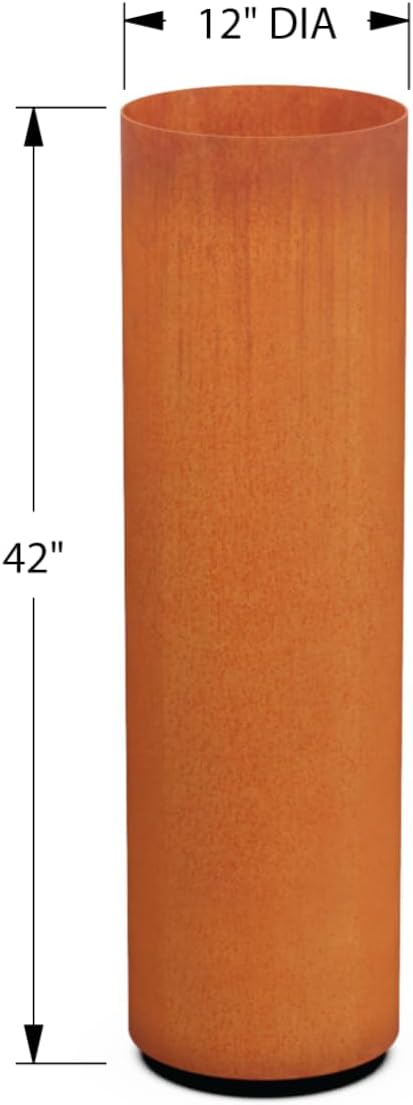 Plantercraft Large Round Planters for Outdoor Plants - 24 Inch Corten Steel Planter for Patio