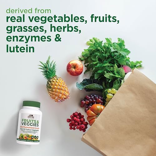 Country Farms Super Fruits and Veggies Capsules, Whole Food Supplement, Powerful Antioxidant, Supports Energy, Immune Health, Boosts Digestive Health, 30 Super Foods, 30 Servings