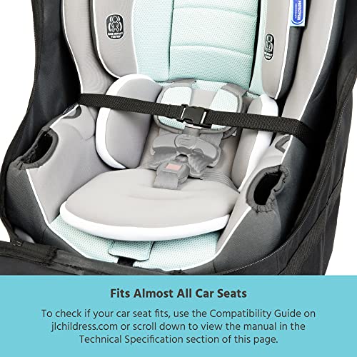 J.L. Childress Spinner Wheelie Padded Car Seat Bag- Travel Bag for Airplane, Fits Most Baby & Infant Car Seats, Boosters, & Carriers, Airport Accessories for Gate Check or Baggage Check- Deluxe, Black