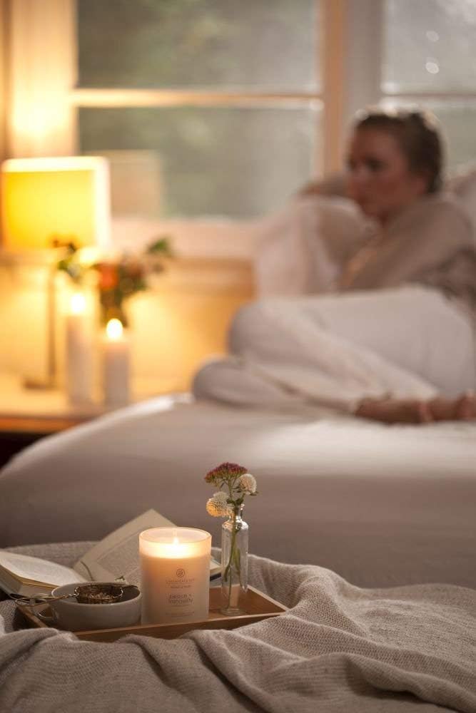 Chesapeake Bay Balance + Harmony Scented Candle Water Lily Pear Fragrance 50 Hours Burn Time Warm & Decorative Soy Wax Blend