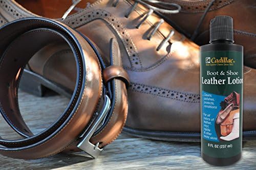 Cadillac Boot and Shoe Leather Lotion 8 Ounces - Cleans, Conditions, Protects, and Polishes Leather Footwear and Accessories