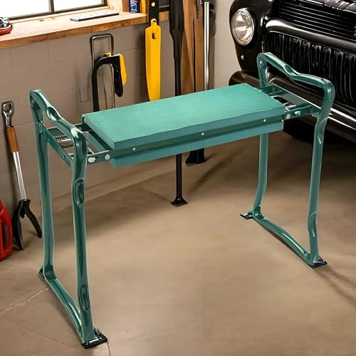 Collections Etc Garden Kneeler and Seat, Green