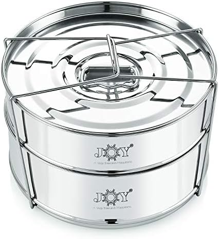 Stackable Stainless Steel Insert Pans - Inserts for Instant Pot - Pan for Instapot - Accessories for Instant Pot- FITS 6 QT and Above - Single Size - Pressure Cooker Steamer Pan Accessories