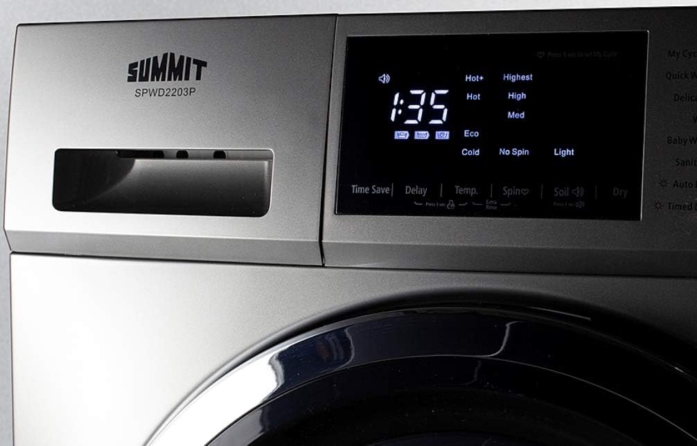 Summit Appliance 24" Washer Dryer Combo, Stainless Steel - SPWD2203P