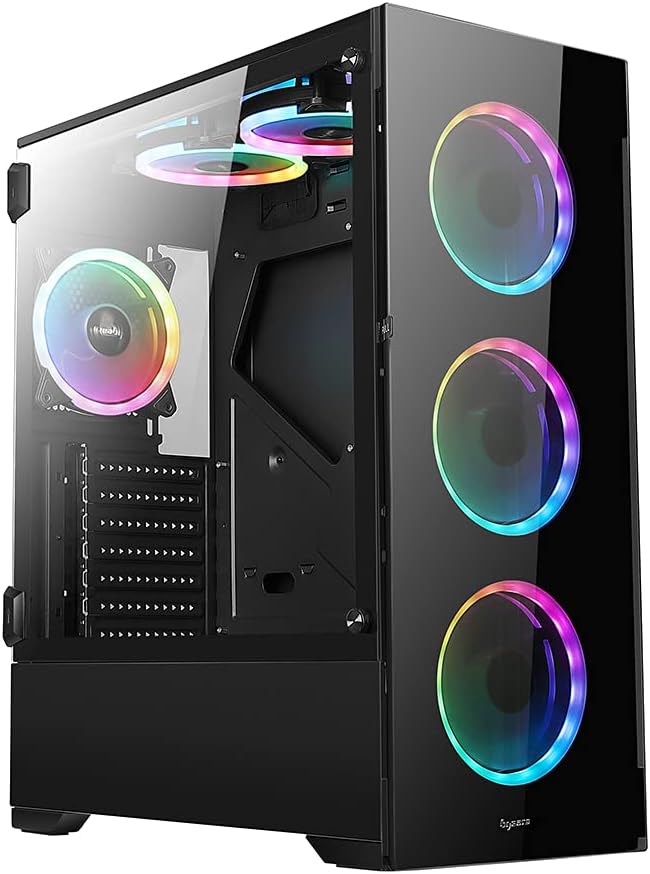 Bgears b-Voguish Gaming PC Case with Tempered Glass panels, USB3.0, Support E-ATX, ATX, mATX, ITX. (Fans are sold separately)