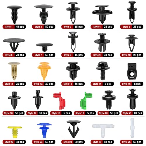 Nilight 190 Pcs Car Retainer Clips Fastener Remover 18 Most Popular Sizes Applications Auto Push Pin Rivets Set -Door Trim Panel Clips for Toyota