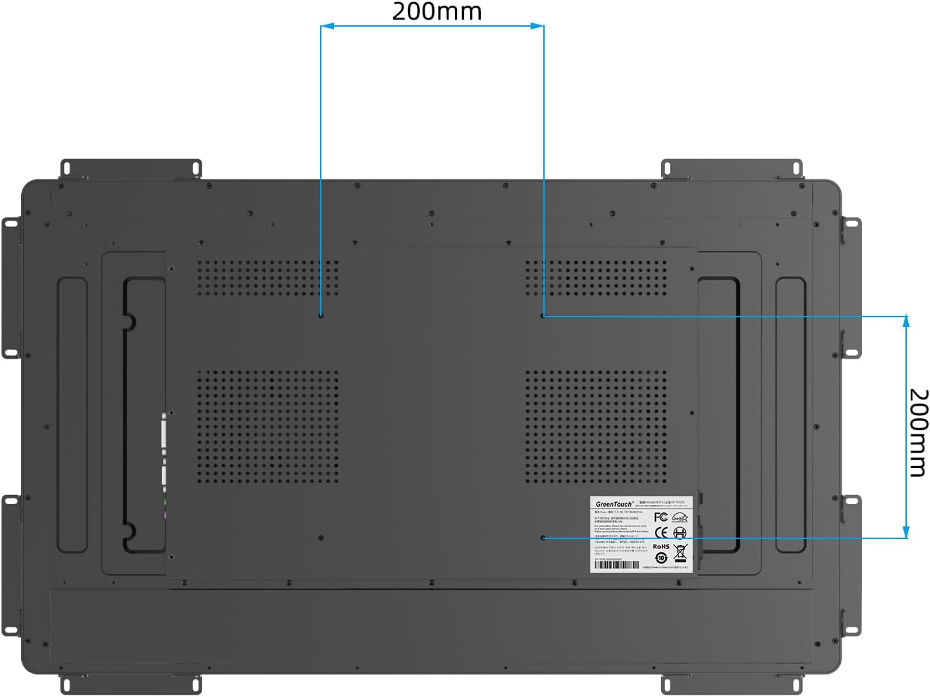 GreenTouch 18.5 Industrial Touch Monitor Open Frame, HDMI/VGA/DVI Interface, Muliti Touch Capacitive Touch Screen Technology