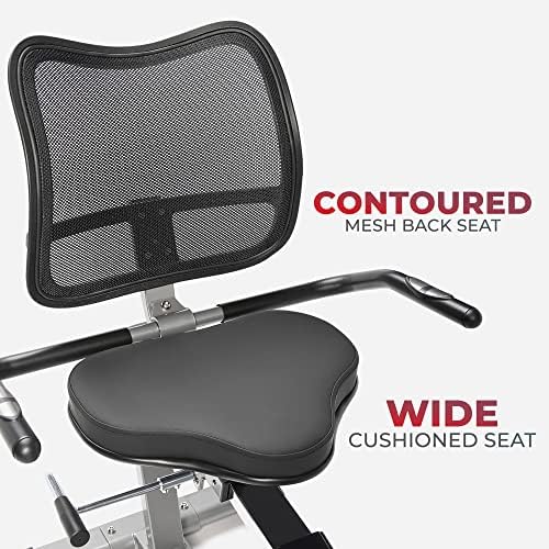 Sunny Health & Fitness Smart Recumbent Cross Trainer with Arm Exerciser | Dual Function Full-Body Workout, 8-Lvl Magnetic Resistance, Adjustable Seat