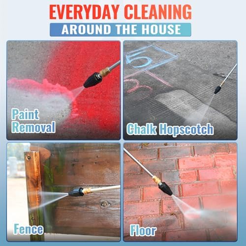 YAMATIC Pressure Washer Turbo Nozzle, 3000 PSI 4.0 GPM | 1/4" Quick Connector, 360° Rotating Spray Tips, Compatible with Ryobi, Greenworks, Craftsman