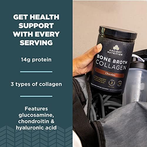 Ancient Nutrition Hydrolyzed Bone Broth Collagen Peptides, Chocolate