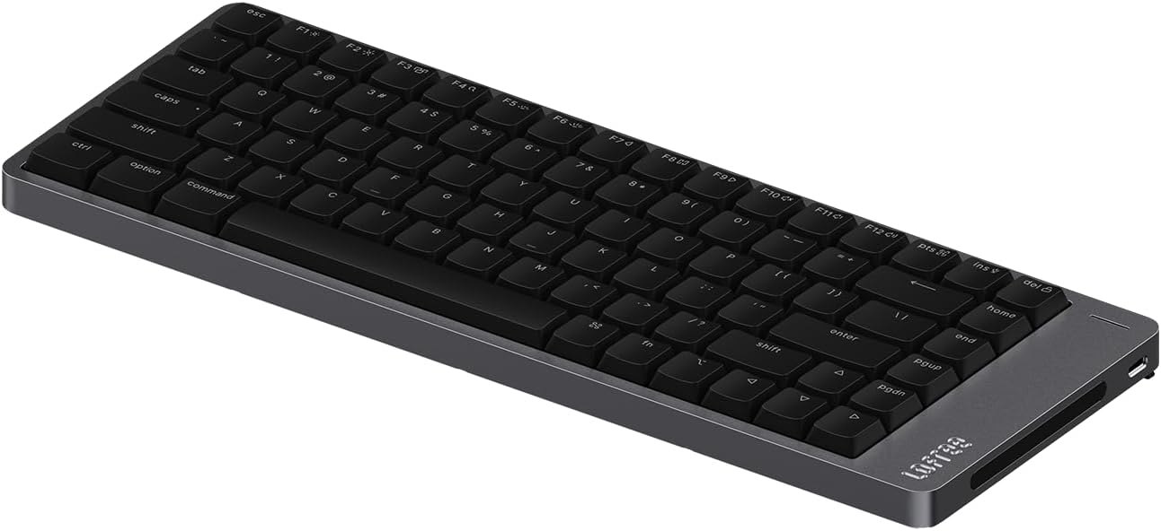 LOFREE Flow2 Low-Profile Mechanical Keyboard, CNC Aluminum Body with Gasket Mount, Tri-Mode Wireless, Hot-Swappable & VIA Compatible, Side Touch Bar, for Mac/Windows (Space Gray, 84 Keys)