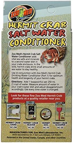 (3 Pack) Zoo Med Hermit Crab Salt Water Conditioner, 2.25-Ounce Each