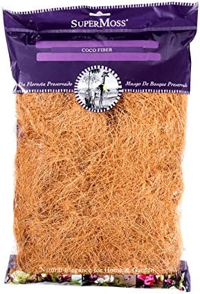 SuperMoss (23271 Coco Fiber for Wire Baskets, Dried, Natural Brown, 8 Ounce (Pack of 1)