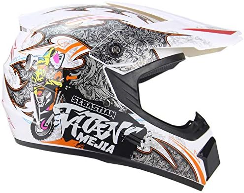 Motocross Helmet ATV Dirt Bike Helmets Off-Road Helmet with Gloves Goggles for Unisex Adult Youth DOT/FMVSS 218 Approved (Medium, Black)