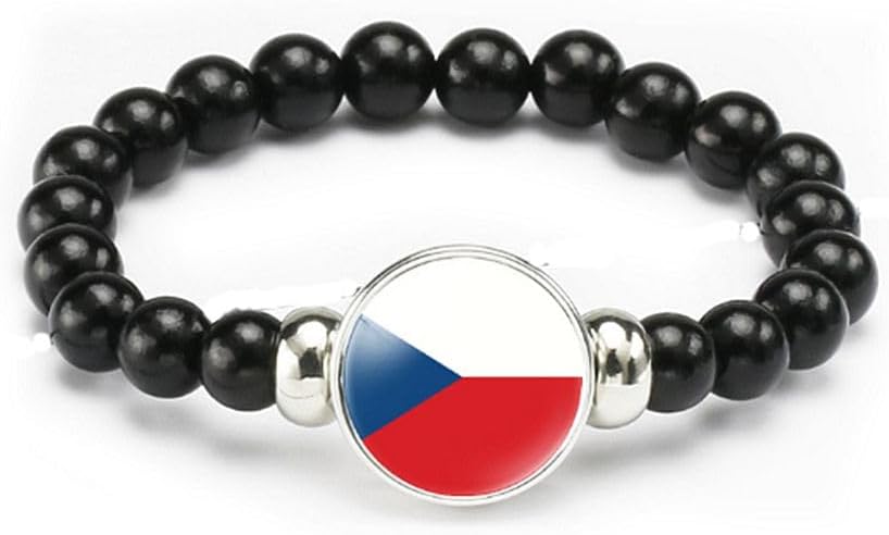 vmcoatdu National Flag Bracelet Elastic Rope Beaded Bracelet Support Your Country Travel Souvenir Gifts for Men Women