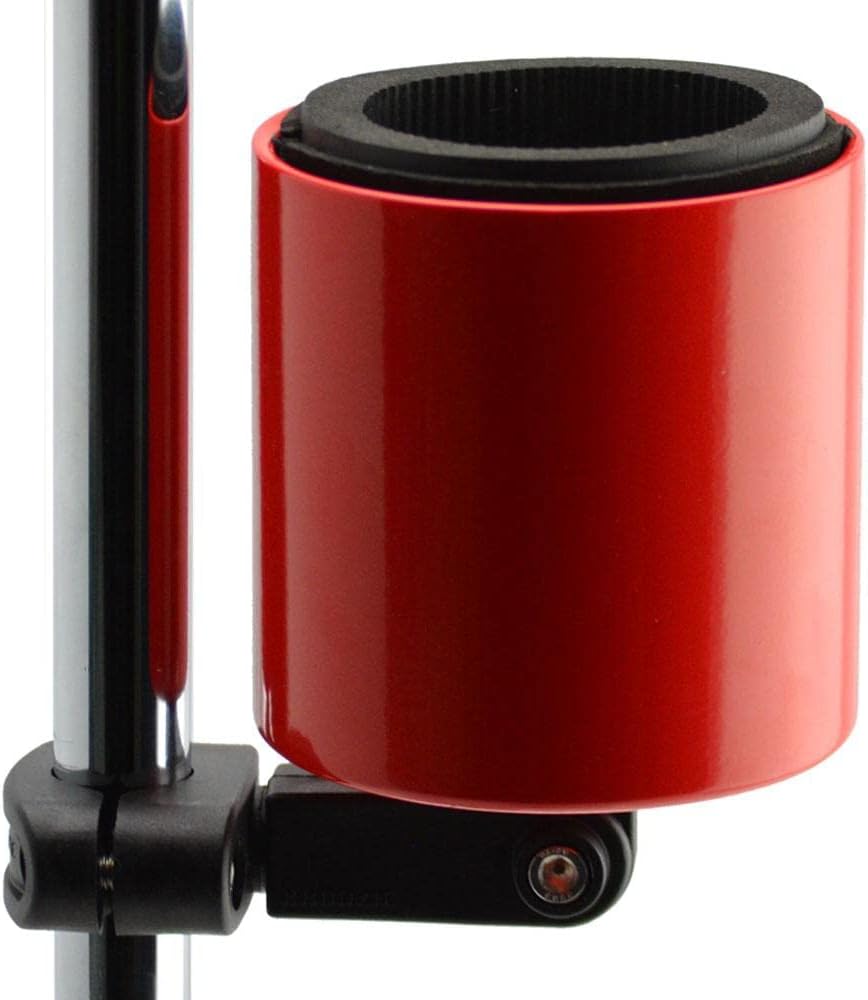Kroozie Deluxe Bike Bottle Holder – Universal, Stainless Steel Bike Cup Holder for Handlebars – For Vertical or Angled Bars & Drinks up to 48 Oz. – Stroller, Cruiser, & Ebike Accessories